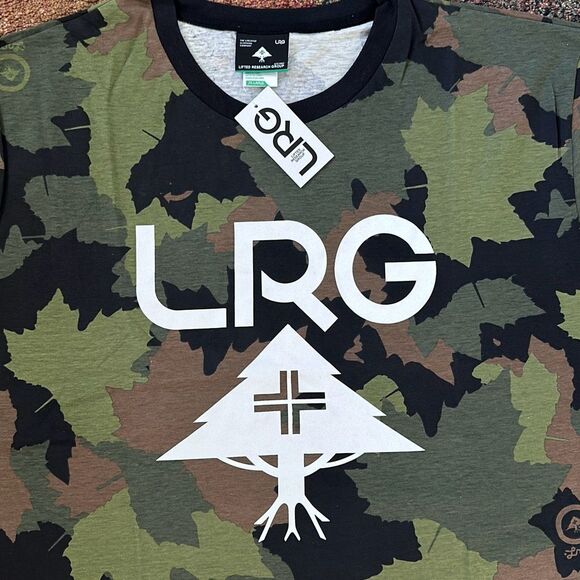 Lifted Research Group LRG Cycle Logo Tee Cotton T-Shirt Camo Size L - Picture 2 of 5